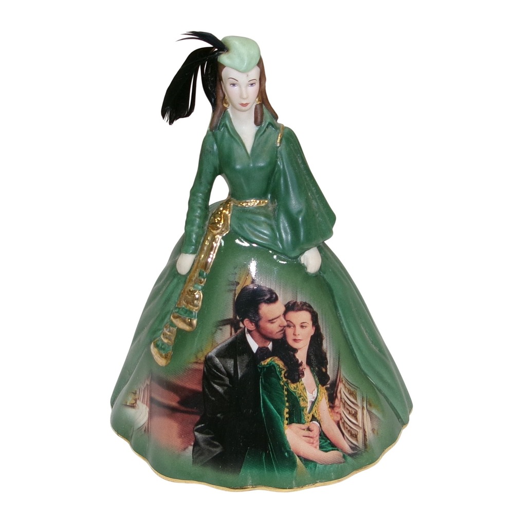 Bradford Editions Gone With the Wind Scarlett O'Hara Green Velvet Dress Figurine